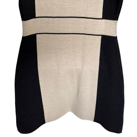 Alice and Olivia Mia Layered Look Sweater Dress Mini Black Beige Size Medium - Picture 9 of 15